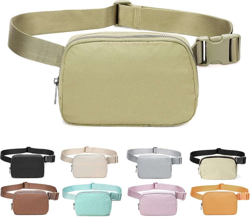 MEISEE Fanny Belt Bag Waist Pack Crossbody Bags Bum Bag for Running Hiking Travel Workout Adjustable Strap for Women-Khaki green - Image 1